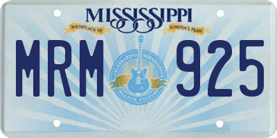 MS license plate MRM925