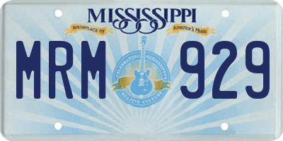 MS license plate MRM929