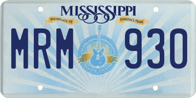 MS license plate MRM930