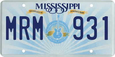 MS license plate MRM931