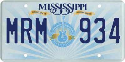 MS license plate MRM934