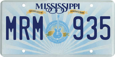 MS license plate MRM935