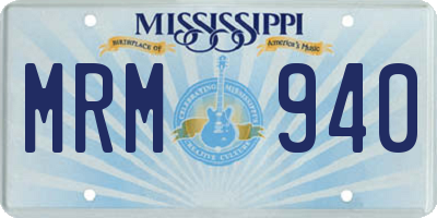 MS license plate MRM940