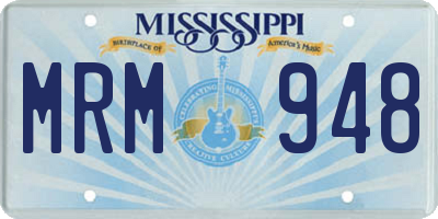 MS license plate MRM948