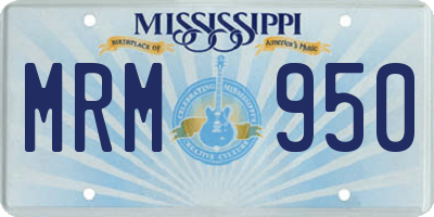 MS license plate MRM950