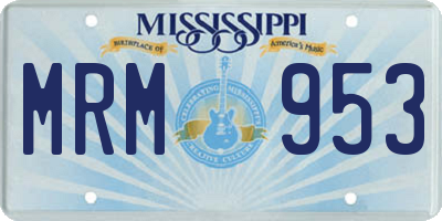 MS license plate MRM953