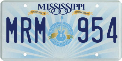 MS license plate MRM954