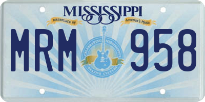 MS license plate MRM958