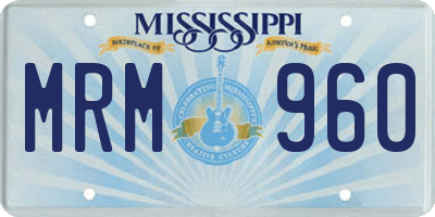 MS license plate MRM960