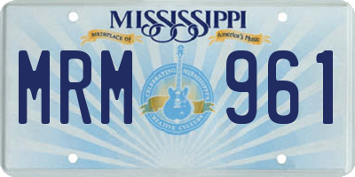MS license plate MRM961