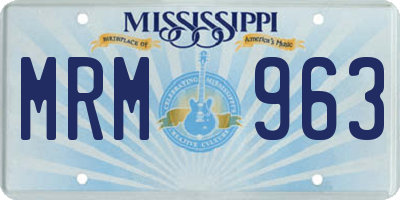 MS license plate MRM963