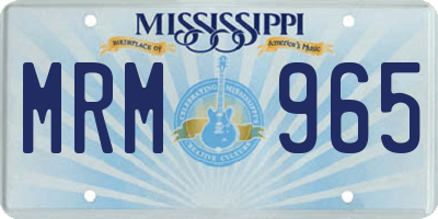 MS license plate MRM965