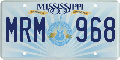 MS license plate MRM968