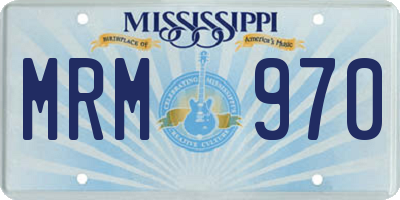 MS license plate MRM970