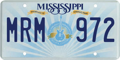 MS license plate MRM972