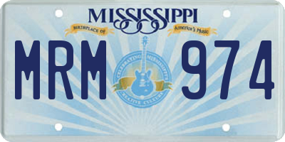 MS license plate MRM974
