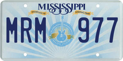 MS license plate MRM977