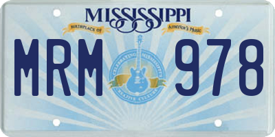 MS license plate MRM978