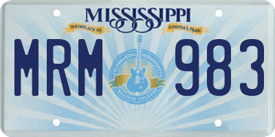 MS license plate MRM983