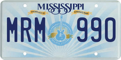 MS license plate MRM990