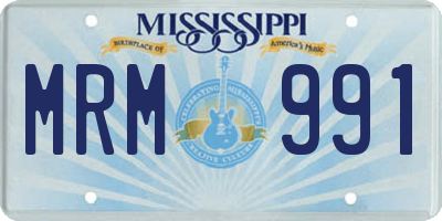 MS license plate MRM991