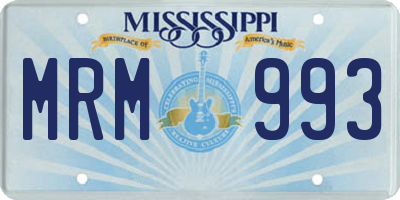 MS license plate MRM993