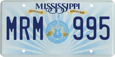 MS license plate MRM995
