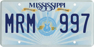 MS license plate MRM997