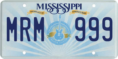 MS license plate MRM999