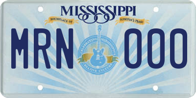 MS license plate MRN000