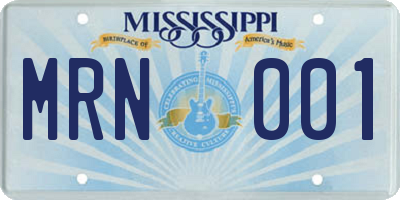 MS license plate MRN001