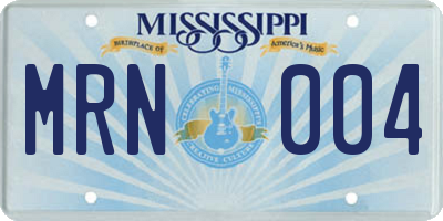 MS license plate MRN004