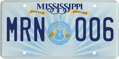 MS license plate MRN006