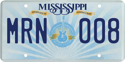MS license plate MRN008