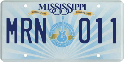 MS license plate MRN011