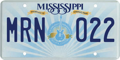 MS license plate MRN022