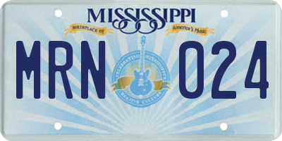 MS license plate MRN024
