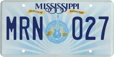 MS license plate MRN027