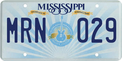 MS license plate MRN029