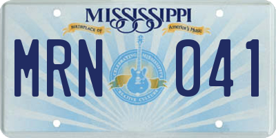 MS license plate MRN041