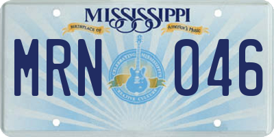 MS license plate MRN046