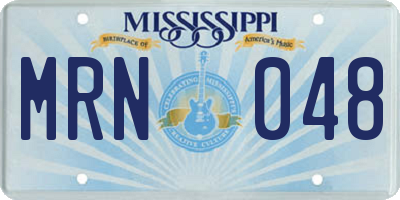 MS license plate MRN048