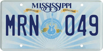 MS license plate MRN049