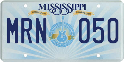 MS license plate MRN050