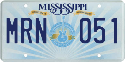 MS license plate MRN051