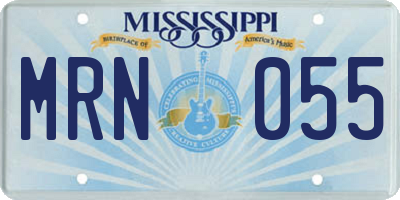 MS license plate MRN055