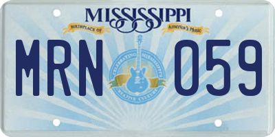 MS license plate MRN059