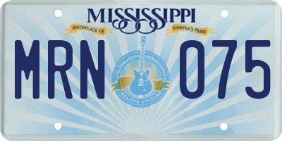 MS license plate MRN075