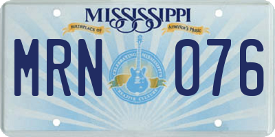 MS license plate MRN076