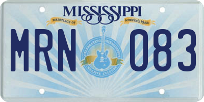 MS license plate MRN083